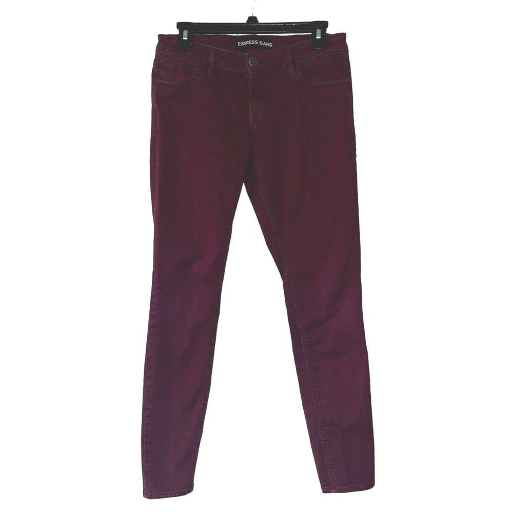 Express Jeans Stella Low Rise Legging Burgundy Wine Skinny Jeans Womens